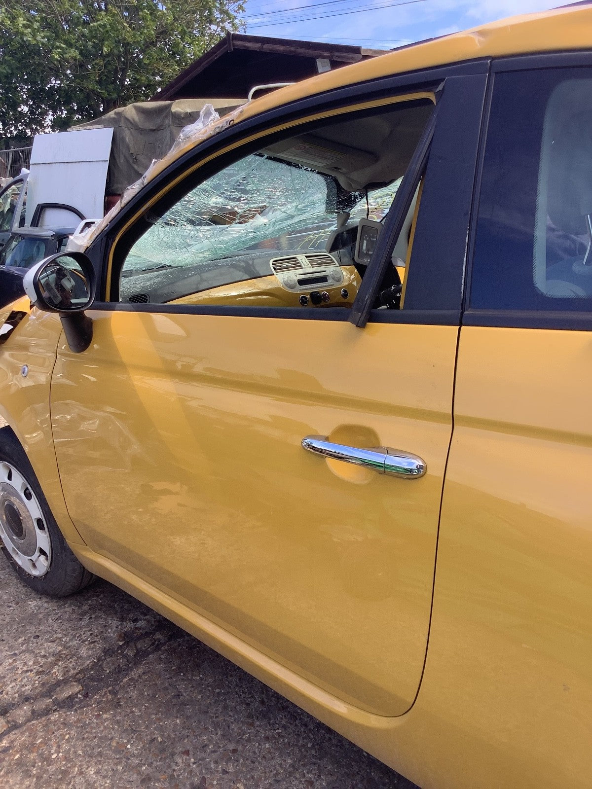 FIAT 500 PASSENGER'S SIDE N/S DOOR GIALLO SOLE CODE 712/A BARE 2008 20151