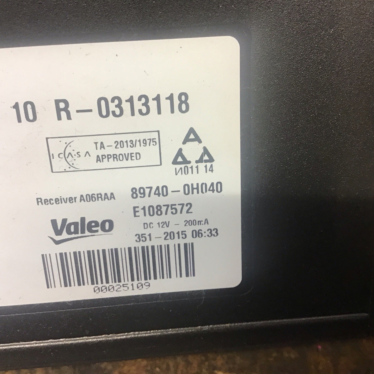 PEUGEOT 108 ECU CONTROL MODULE 89740 0H0403