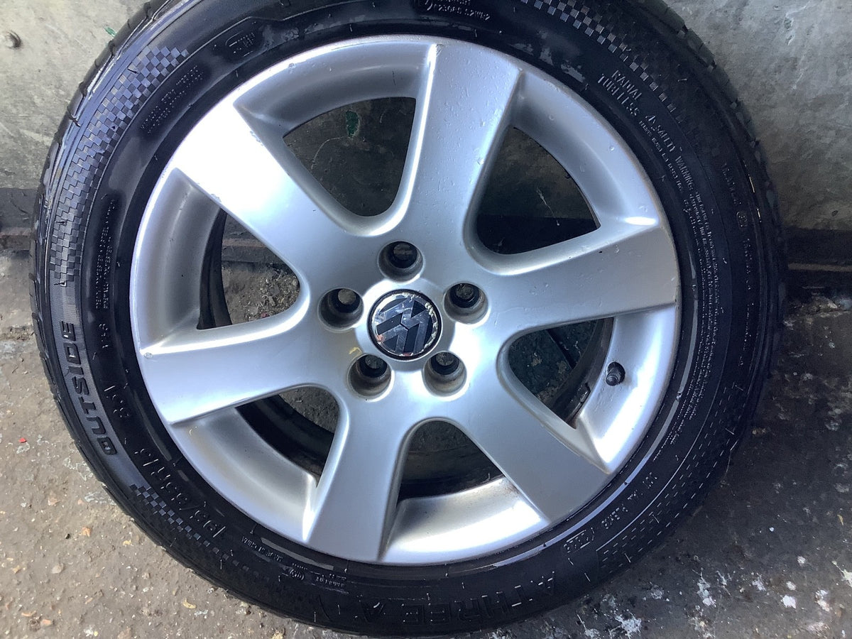 VOLKSWAGEN POLO 9N3 ALLOY WHEEL 15'' 6Q0601025R WITH TYRE 195X55X15 2005 20093
