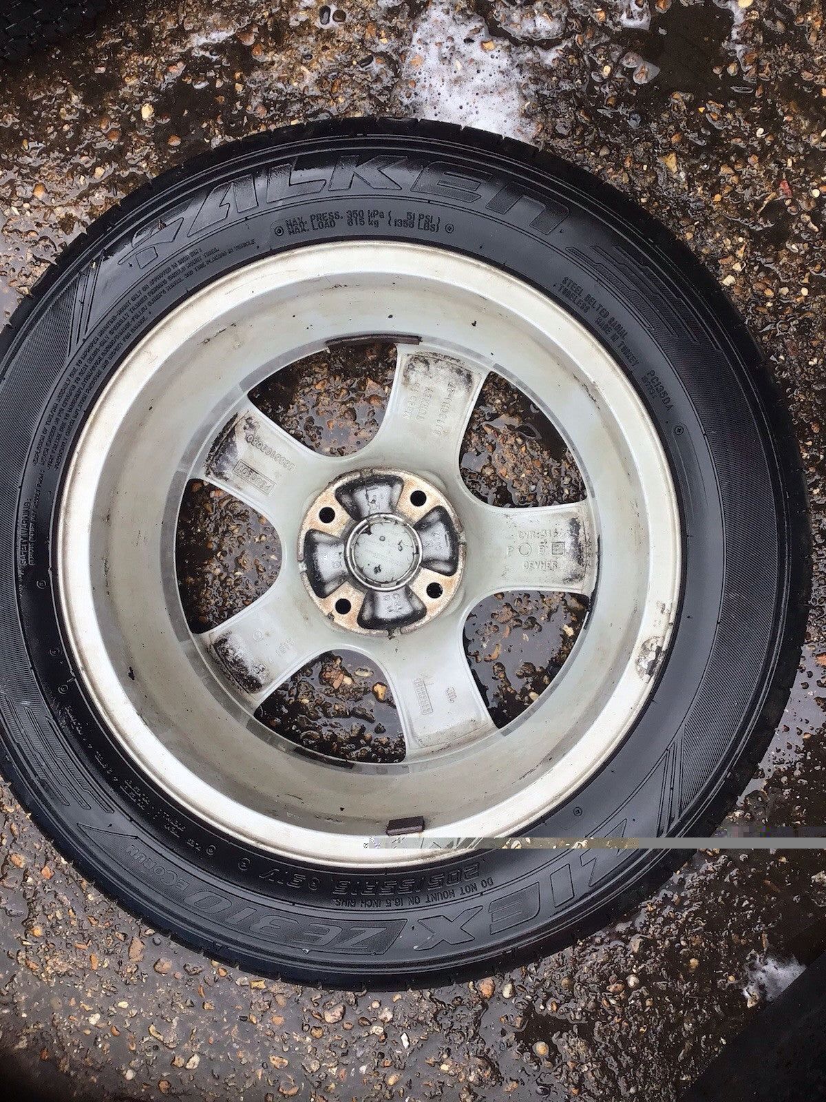 PEUGEOT 207 ALLOY WHEEL 15'' 9686100080 TYRE 205X55X15 2006 201211
