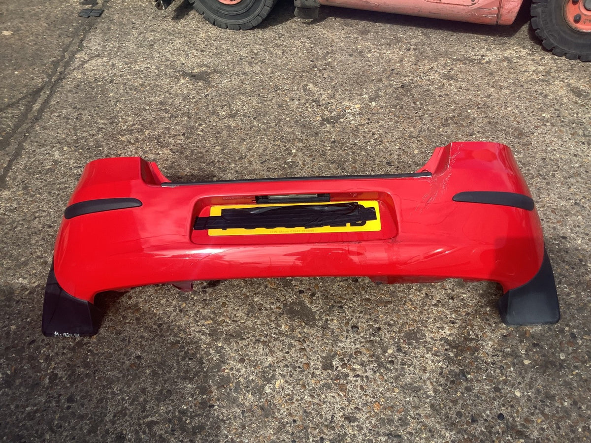 TOYOTA YARIS MK2 REAR BUMPER IN SUPER RED PAINT CODE 3P0 NEEDS PAINT 2006 20090