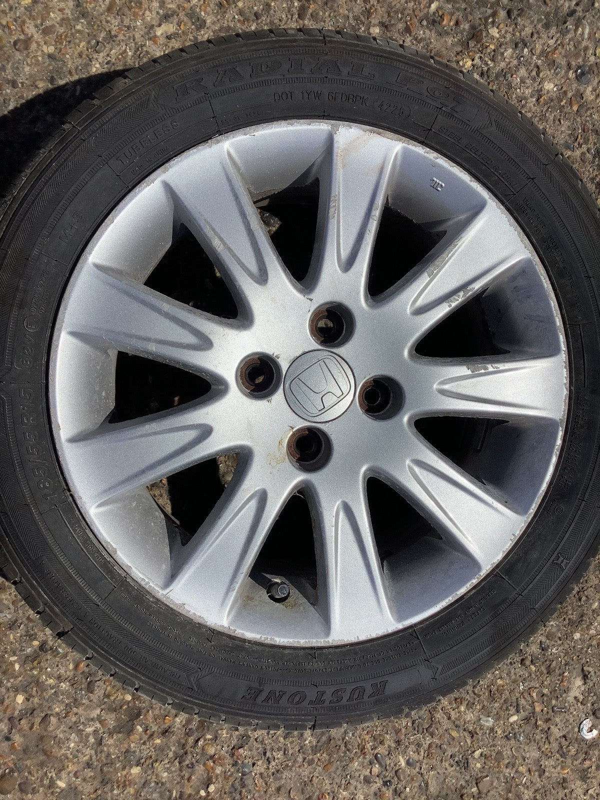 HONDA  JAZZ MK2 ALLOY WHEEL 15'' TYRE 185X55X15 SAA 560F 2002 20095