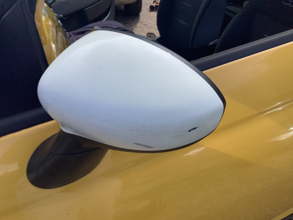 FIAT 500 PASSENGERS SIDE N/S DOOR MIRROR IN WHITE 2008 20150
