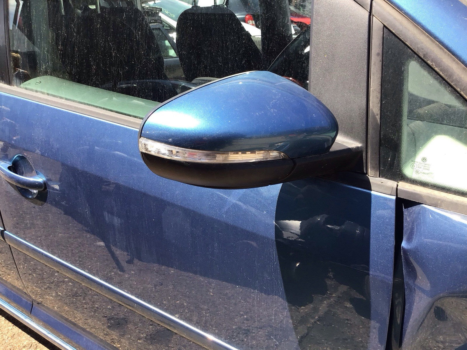 VOLKSWAGEN TOURAN DRIVER'S SIDE O/S DOOR MIRROR PACIFIC BLUE LA5J 2010 20151
