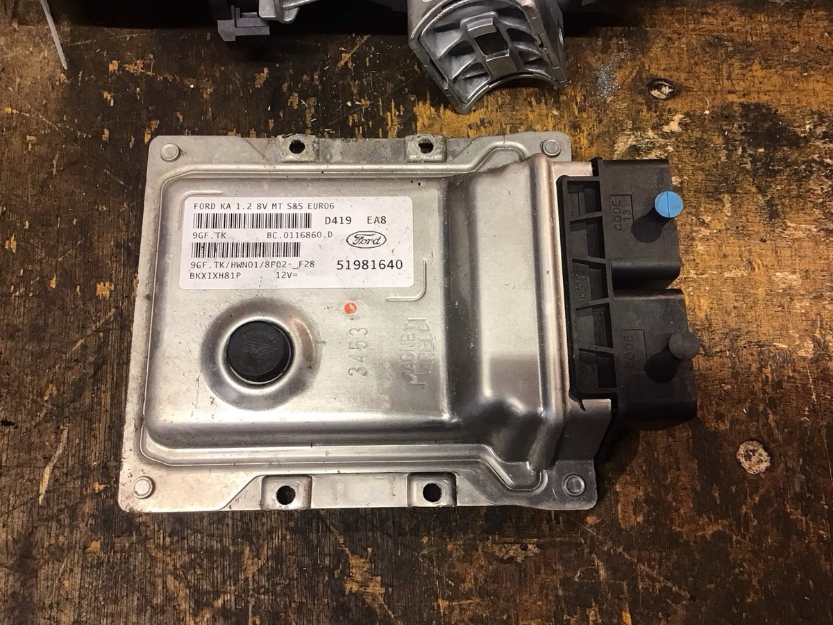FORD KA MK2 1.2 PETROL ECU KIT 51981640 D419 2008 20152