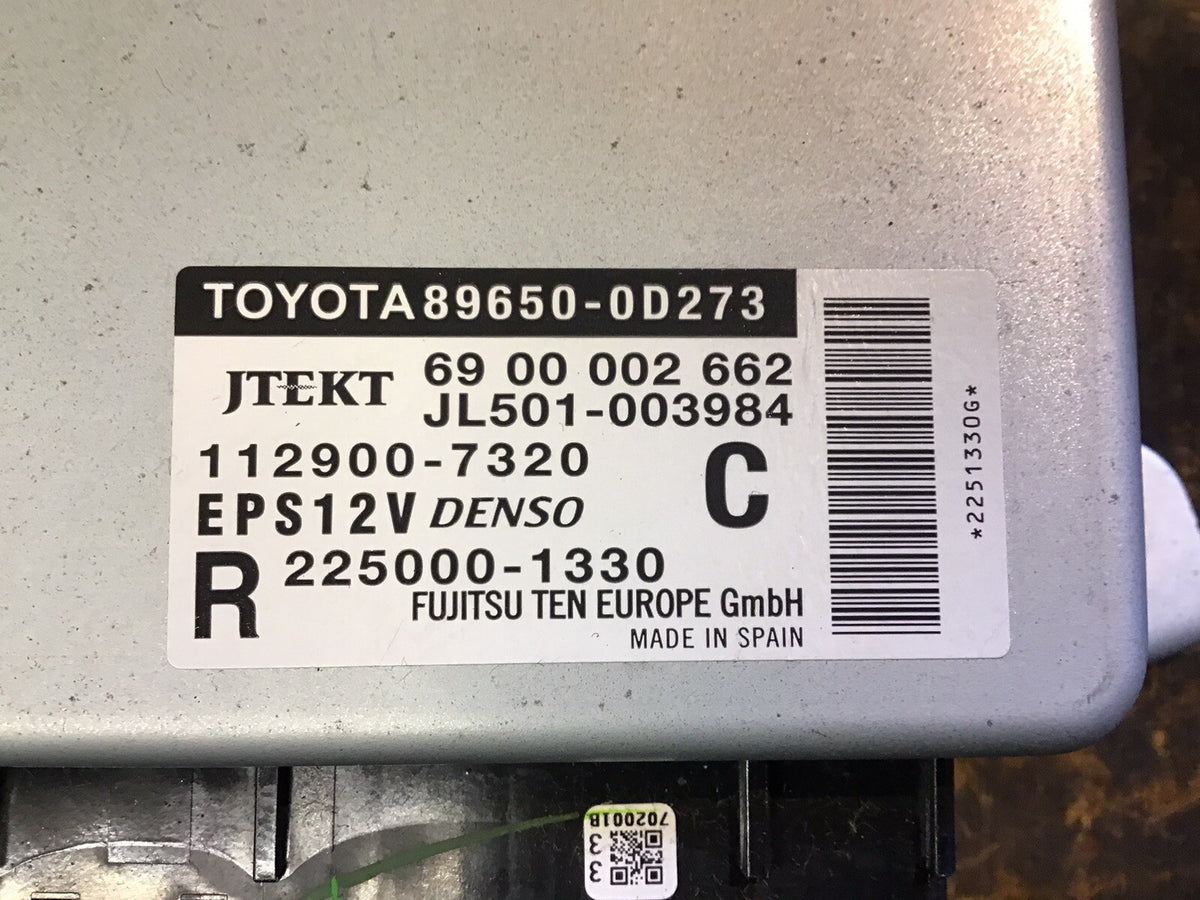 TOYOTA YARIS MK3 POWER STEERING ECU MODULE 89650 0D273 2012 20173