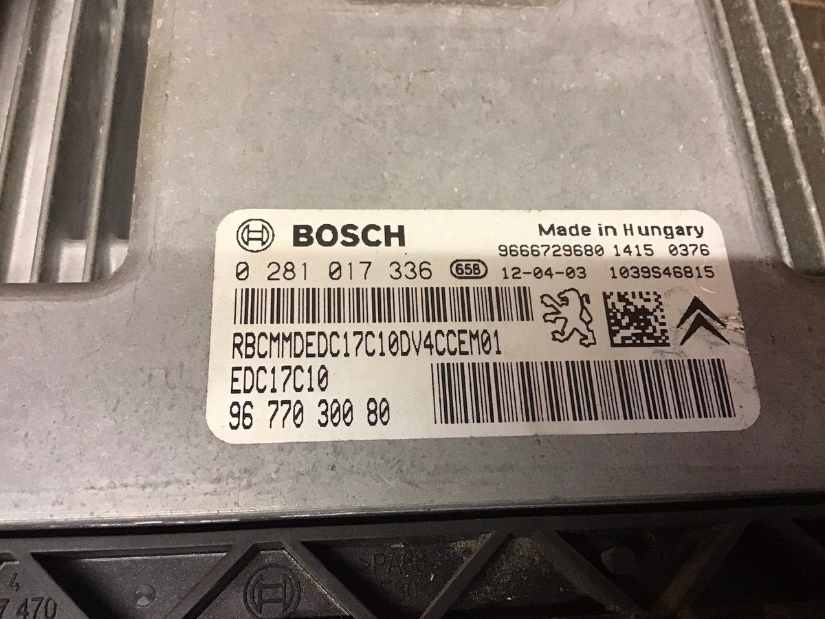PEUGEOT 207 1.4 HDI ECU KIT 9677030080 BOSCH 0281017336 DIESEL 8HR 2009 20126
