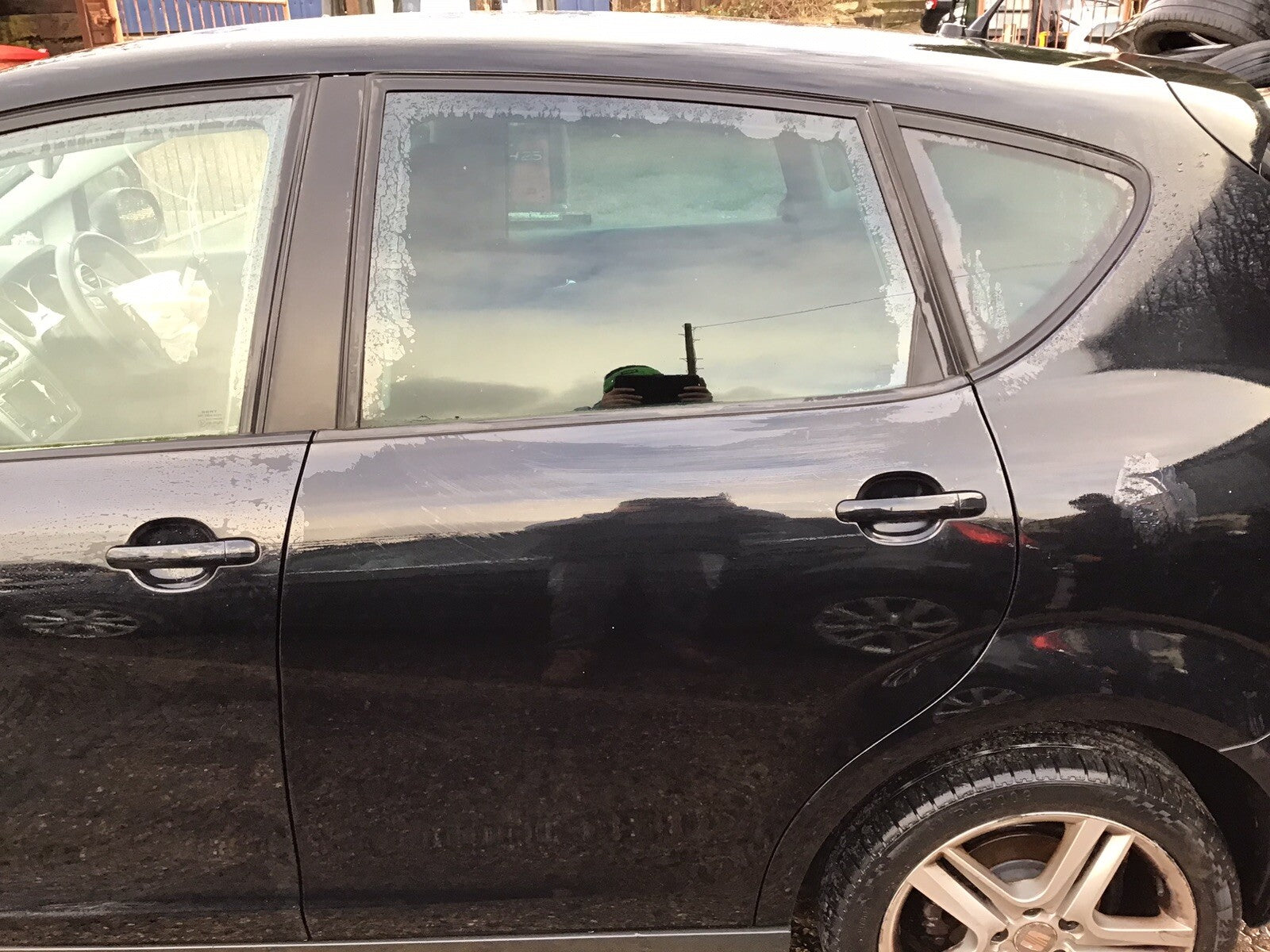 SEAT ALTEA PASSENGER SIDE N/S REAR DOOR PHANTOM BLACK METALLIC LZ9Y 2008 20140