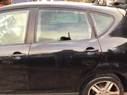 SEAT ALTEA PASSENGER SIDE N/S REAR DOOR PHANTOM BLACK METALLIC LZ9Y 2008 20140