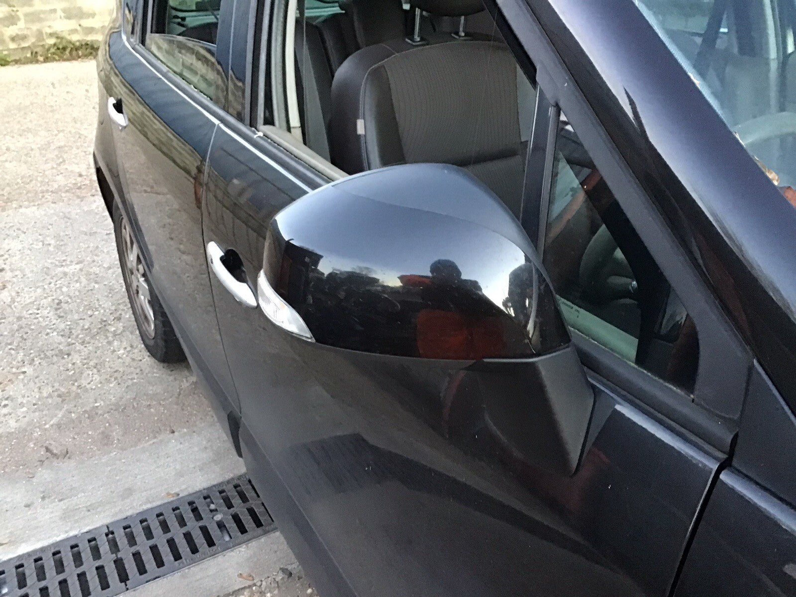 RENAULT MEGANE SCENIC DRIVER'S SIDE O/S DOOR MIRROR BLACK METALLIC 2009 20120