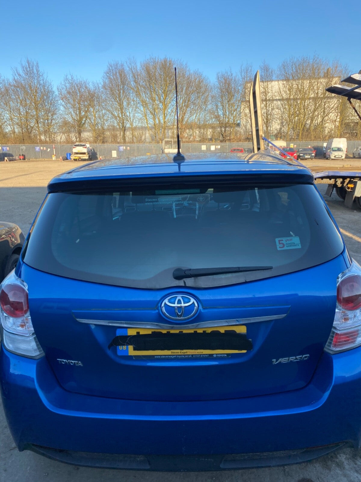 TOYORA VERSO TAILGATE BLUE STREAK METALLIC PAINT CODE 8T7 2013 20181
