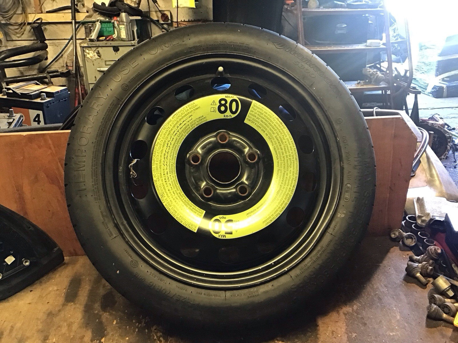 VOLKSWAGEN GOLF MK7 SPARE WHEEL 16'' STEEL RIM TYRE 125X70X16 2160927 2009 20200