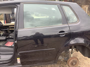 VOLKSWAGEN POLO 9N3 PASSENGERS SIDE N/S REAR DOOR BLACK PEARL LC9X 2002 20085