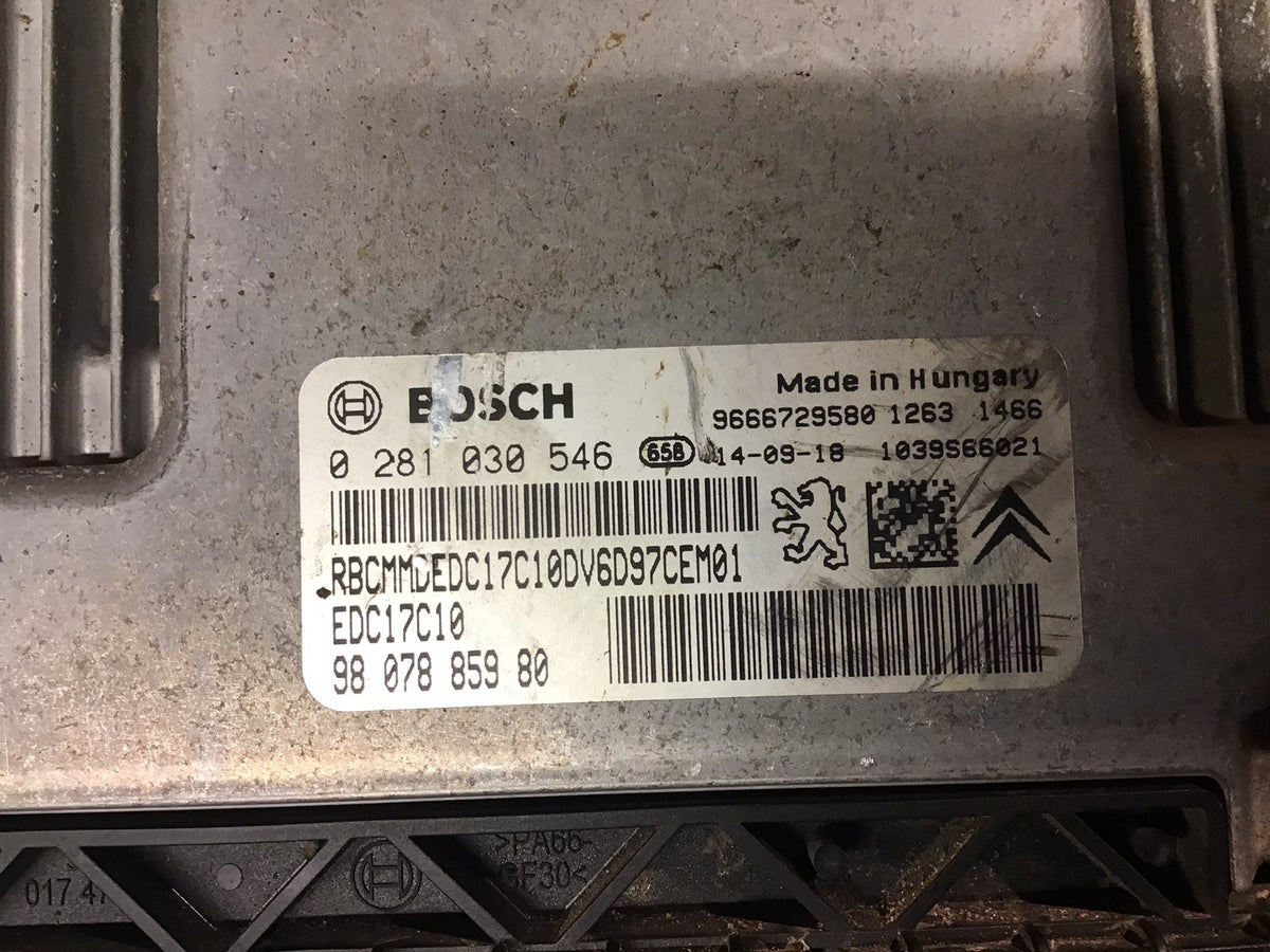 CITROEN DS3 1.6 HDI ECU KIT 9807885980 BOSCH 0281030436 9HP 2010 20153