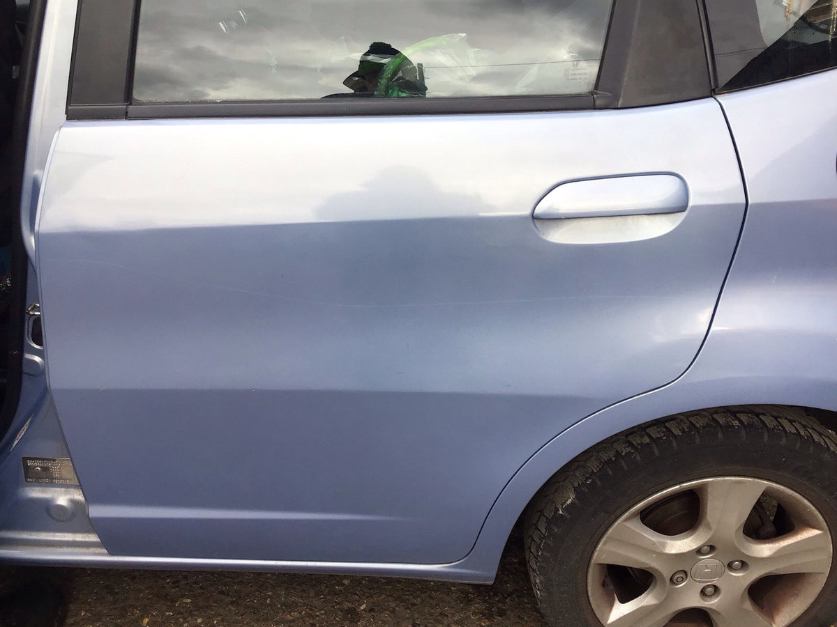 HONDA JAZZ MK3 PASSENGER'S SIDE N/S REAR DOOR SHERBET BLUE B549M  2009 20145
