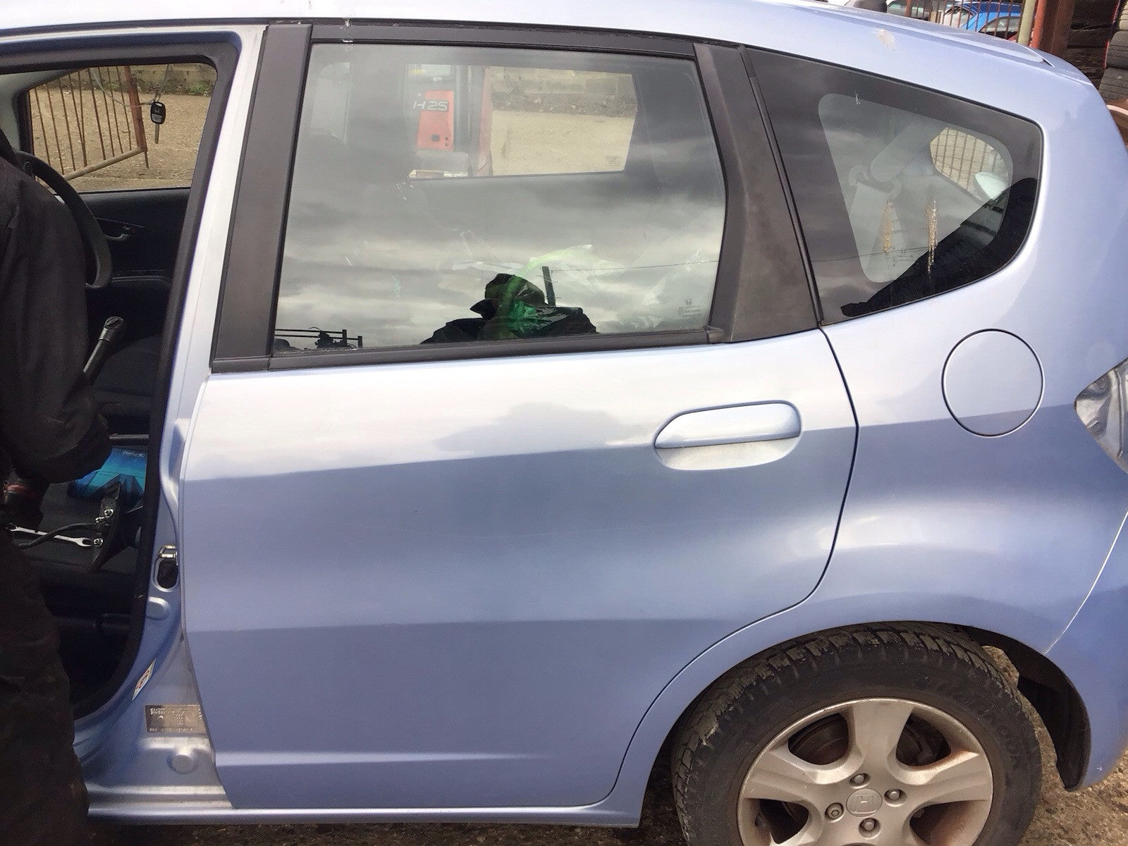 HONDA JAZZ MK3 PASSENGER'S SIDE N/S REAR DOOR SHERBET BLUE B549M  2009 20141