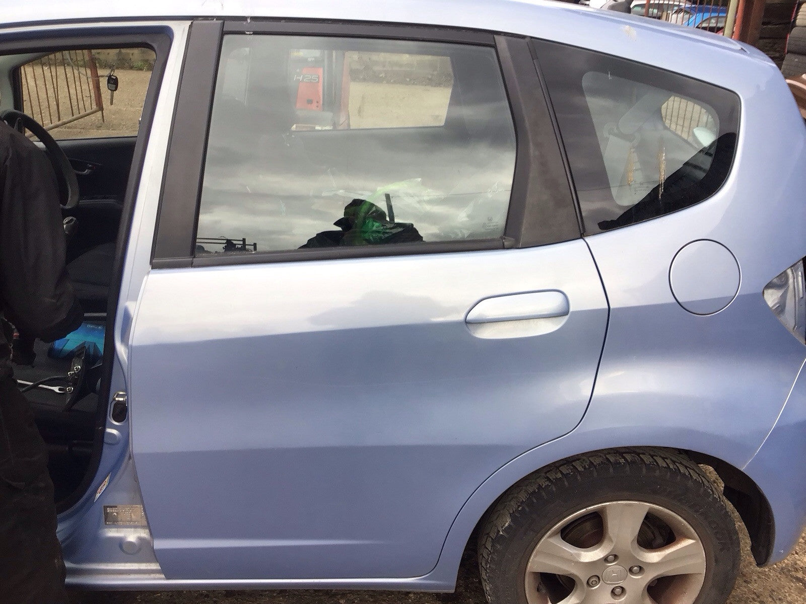 HONDA JAZZ MK3 PASSENGER'S SIDE N/S REAR DOOR SHERBET BLUE B549M  2009 20140